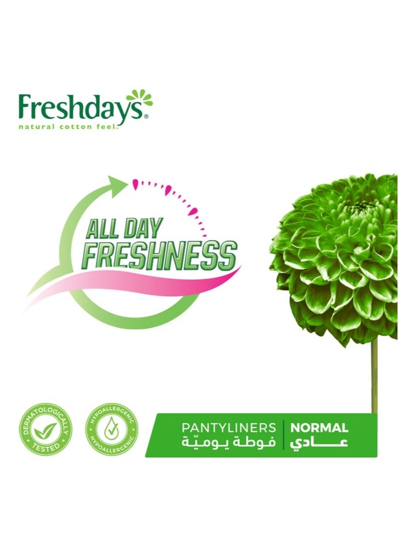 Freshdays Natural Cotton Feel Normal Pantyliners Soft Plus Flexy Fit & Odor Control Daily Freshness 72 Liners - Image 2